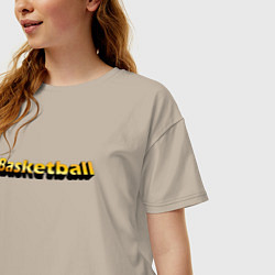 Футболка оверсайз женская Баскетбол, любителю спорта, цвет: миндальный — фото 2