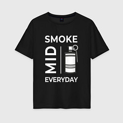 Футболка оверсайз женская Smoke Mid Everyday, цвет: черный