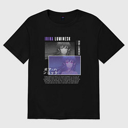 Футболка оверсайз женская Ирина Люминеск - Луна Лайка и Носферату, цвет: черный