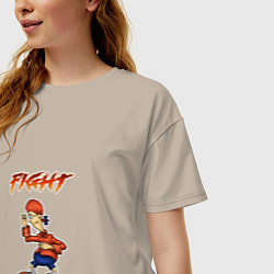 Футболка оверсайз женская Джимми Гокинс-fight, цвет: миндальный — фото 2