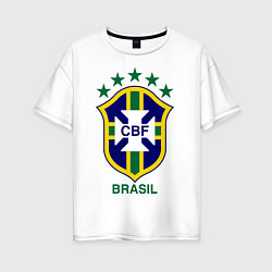 Футболка оверсайз женская Brasil CBF, цвет: белый