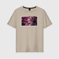 Футболка оверсайз женская Красавчик Нанати, цвет: миндальный