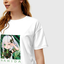 Футболка оверсайз женская Нахида Малая властительница Кусанали, цвет: белый — фото 2