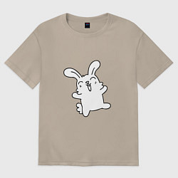 Футболка оверсайз женская Happy Bunny, цвет: миндальный