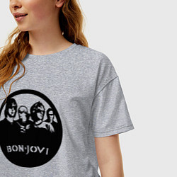 Футболка оверсайз женская Bon Jovi rock, цвет: меланж — фото 2