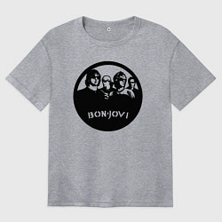 Футболка оверсайз женская Bon Jovi rock, цвет: меланж