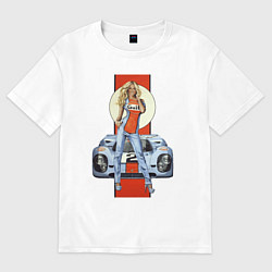 Футболка оверсайз женская Porsche - Motorsport - Girl, цвет: белый