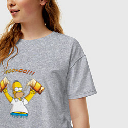 Футболка оверсайз женская Homer & Beer, цвет: меланж — фото 2