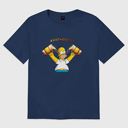 Футболка оверсайз женская Homer & Beer, цвет: тёмно-синий