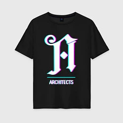 Футболка оверсайз женская Architects glitch rock, цвет: черный