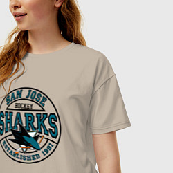 Футболка оверсайз женская San Jose Sharks, цвет: миндальный — фото 2