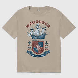 Футболка оверсайз женская Морской странник, цвет: миндальный