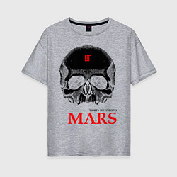 Футболка оверсайз женская 30 STM: Skull, цвет: меланж