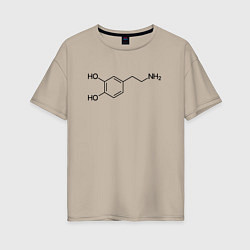 Футболка оверсайз женская Дофаминчик, цвет: миндальный