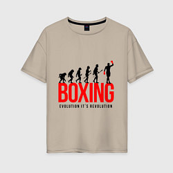 Футболка оверсайз женская Boxing evolution, цвет: миндальный