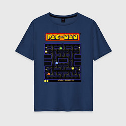 Футболка оверсайз женская Pac-Man на ZX-Spectrum, цвет: тёмно-синий
