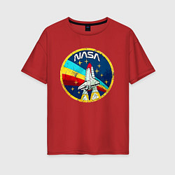 Футболка оверсайз женская NASA - emblem - USA, цвет: красный