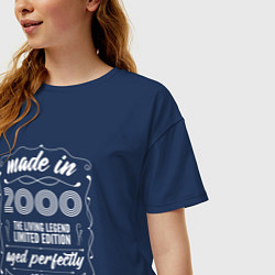 Футболка оверсайз женская Made in 2000 retro old school, цвет: тёмно-синий — фото 2