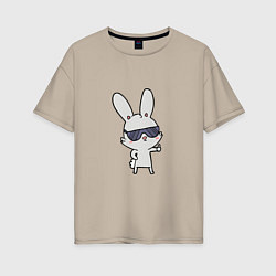 Футболка оверсайз женская Cool rabbit, цвет: миндальный