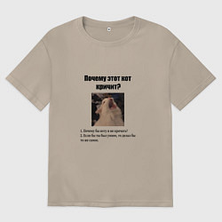 Женская футболка оверсайз Почему этот кот кричит?