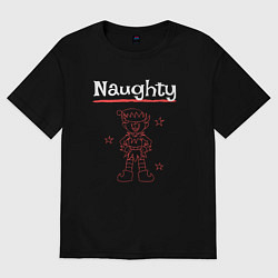 Футболка оверсайз женская Naughty elf, цвет: черный