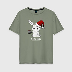 Футболка оверсайз женская Bunny its too early, цвет: авокадо