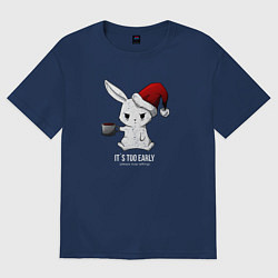Футболка оверсайз женская Bunny its too early, цвет: тёмно-синий