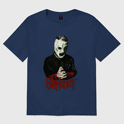 Футболка оверсайз женская Slipknot mask, цвет: тёмно-синий
