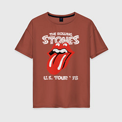 Футболка оверсайз женская The Rolling Stones 78, цвет: кирпичный