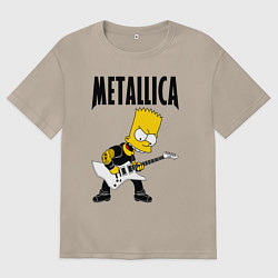Футболка оверсайз женская Металлика Барт Симпсон, цвет: миндальный