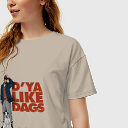 Футболка оверсайз женская Snatch: D'ya Like Dags, цвет: миндальный — фото 2