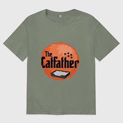 Футболка оверсайз женская Cat father, цвет: авокадо