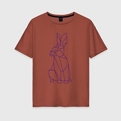Женская футболка оверсайз Символ 2023 - Синий Кролик