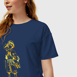 Футболка оверсайз женская Monkey D Luffy Gold, цвет: тёмно-синий — фото 2