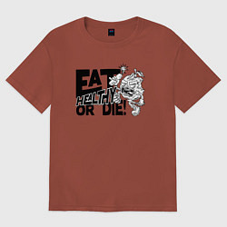 Женская футболка оверсайз Питайся правильно или умри!