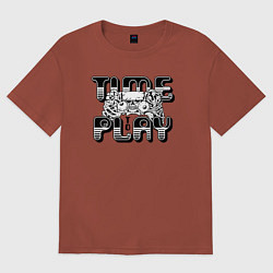 Футболка оверсайз женская Время играть, цвет: кирпичный