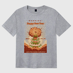 Футболка оверсайз женская С новым ядерным годом, цвет: меланж