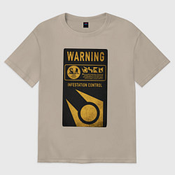 Футболка оверсайз женская Контроль заражения, цвет: миндальный