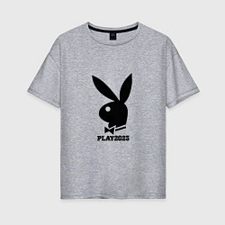 Футболка оверсайз женская Черный кролик play2023, цвет: меланж