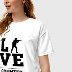 Футболка оверсайз женская Counter Strike love classic, цвет: белый — фото 2