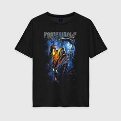 Футболка оверсайз женская Powerwolf wolf, цвет: черный
