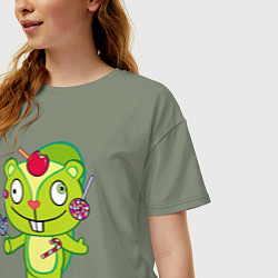 Футболка оверсайз женская Nutty, цвет: авокадо — фото 2