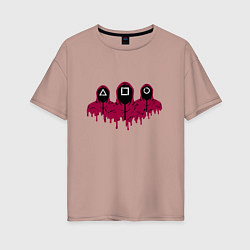 Футболка оверсайз женская Squid game army, цвет: пыльно-розовый