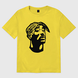 Футболка оверсайз женская 2Pac - head, цвет: желтый