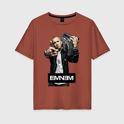 Футболка оверсайз женская Eminem boombox, цвет: кирпичный