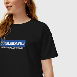 Футболка оверсайз женская Subaru world rally team, цвет: черный — фото 2