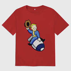 Футболка оверсайз женская Vault boy - bomb rider, цвет: красный