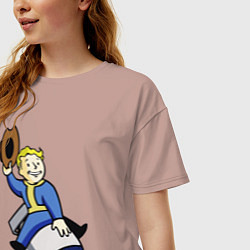 Футболка оверсайз женская Vault boy - bomb rider, цвет: пыльно-розовый — фото 2