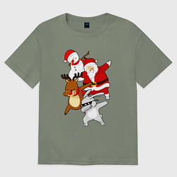 Футболка оверсайз женская Все герои нового года ДЭБуют, цвет: авокадо