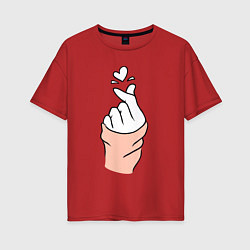 Футболка оверсайз женская Hand click, цвет: красный